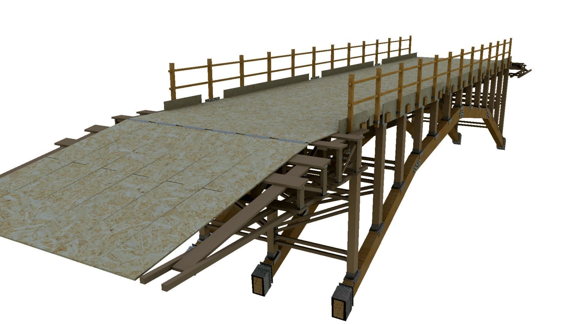Wooden Bridge 3D model_9