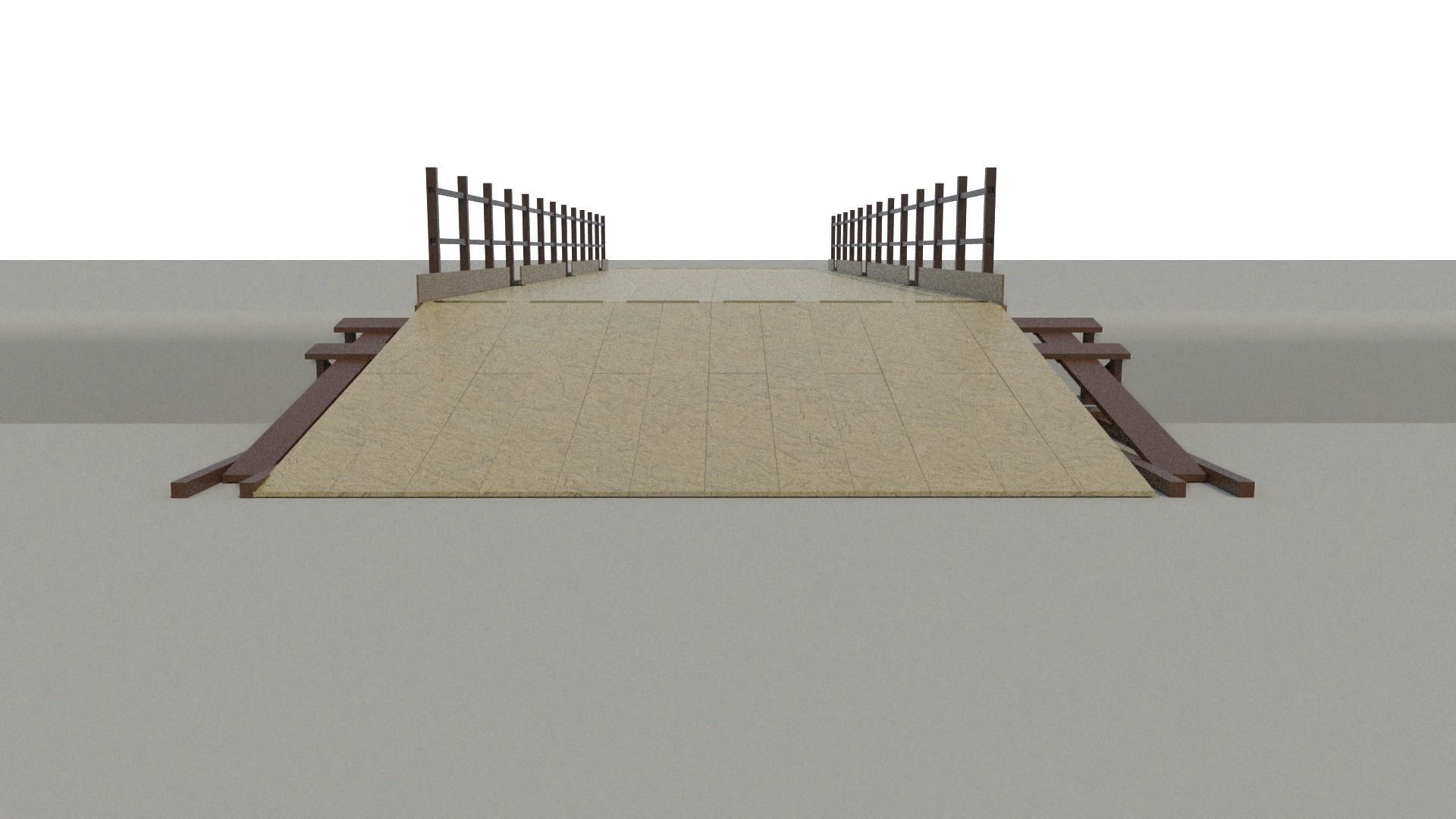 Wooden Bridge 3D model_1