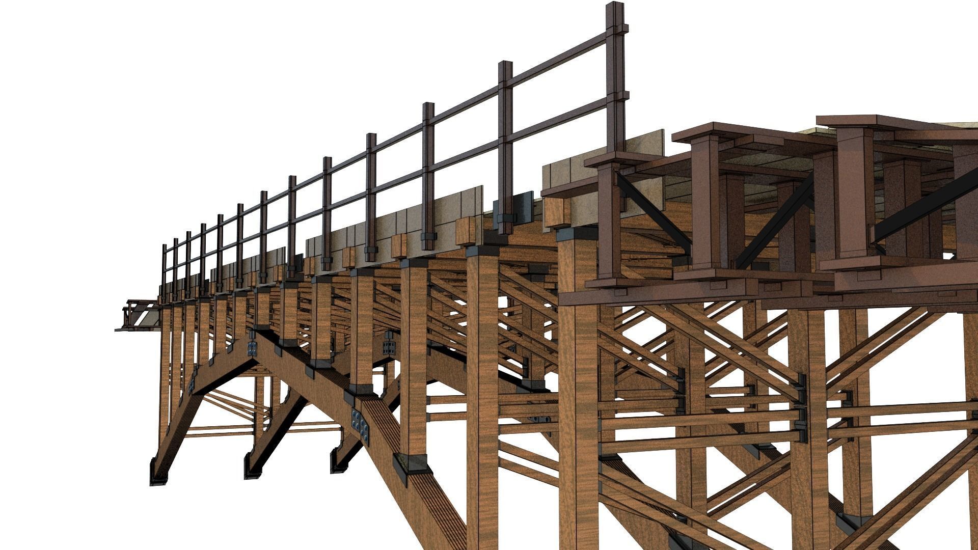 Wooden Bridge 3D model_18