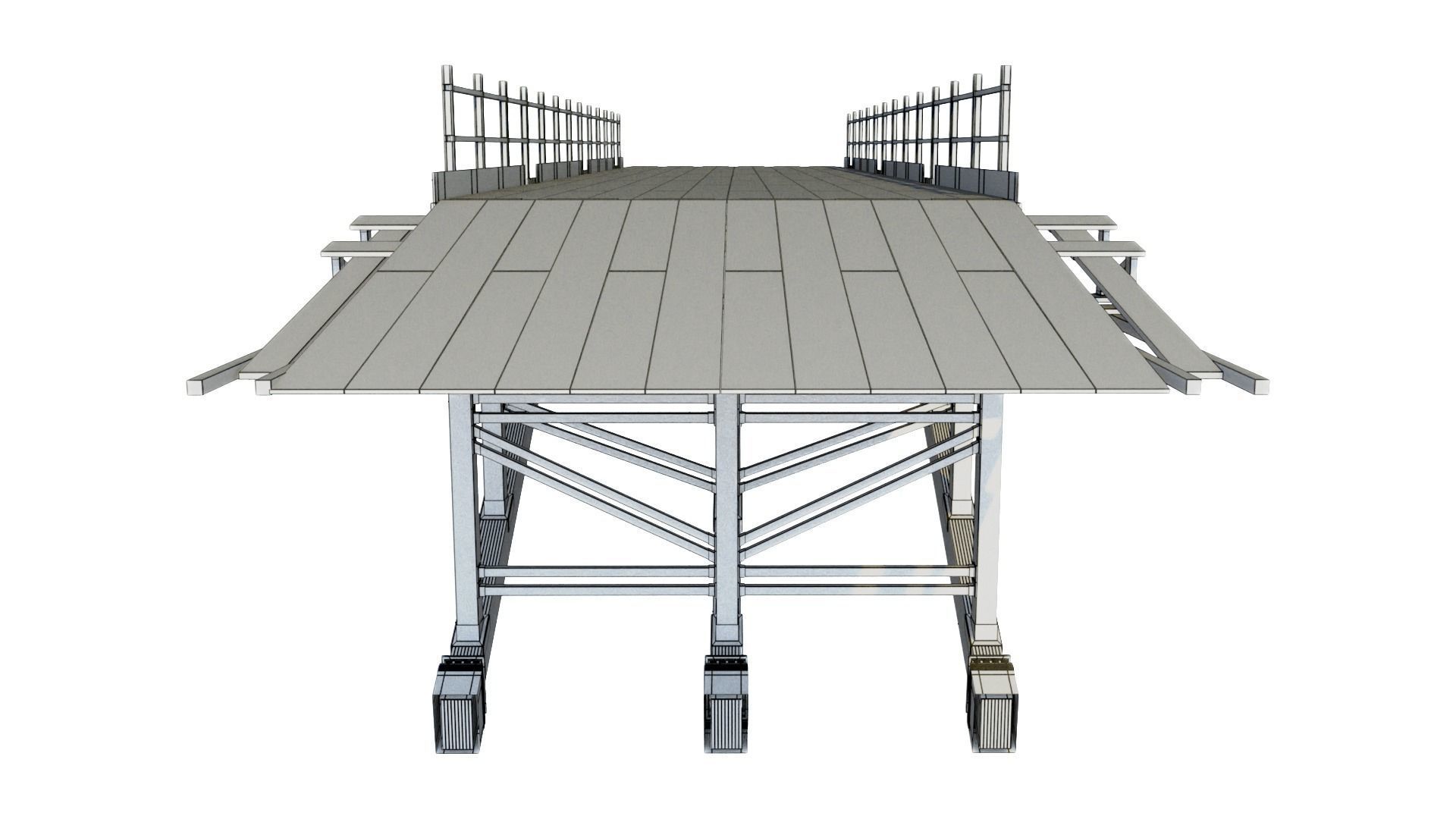 Wooden Bridge 3D model_20