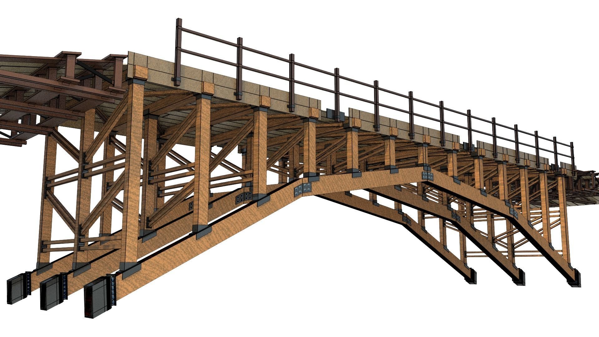 Wooden Bridge 3D model_21