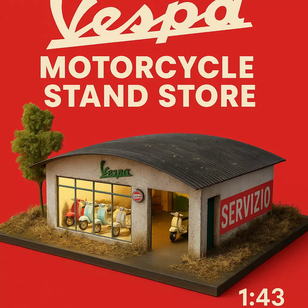 vespa motorcycle stand store 1 43 3D print model