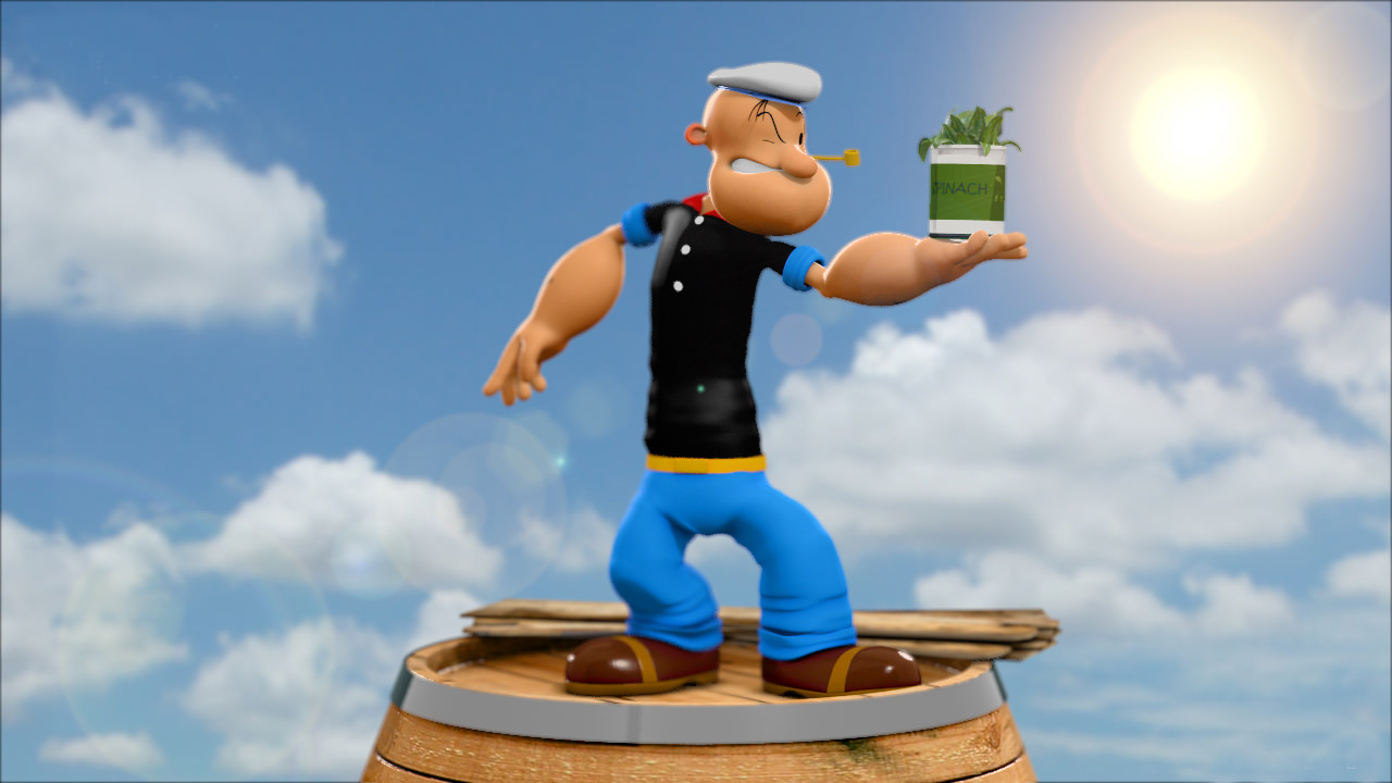 Popeye cartoon character 3D model_1