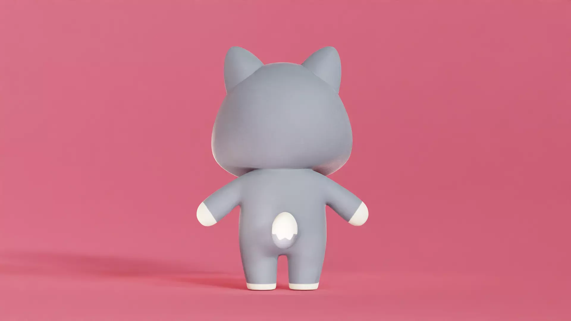 Wolf Cartoon Character Chibi Kawaii  Low-poly 3D model_3