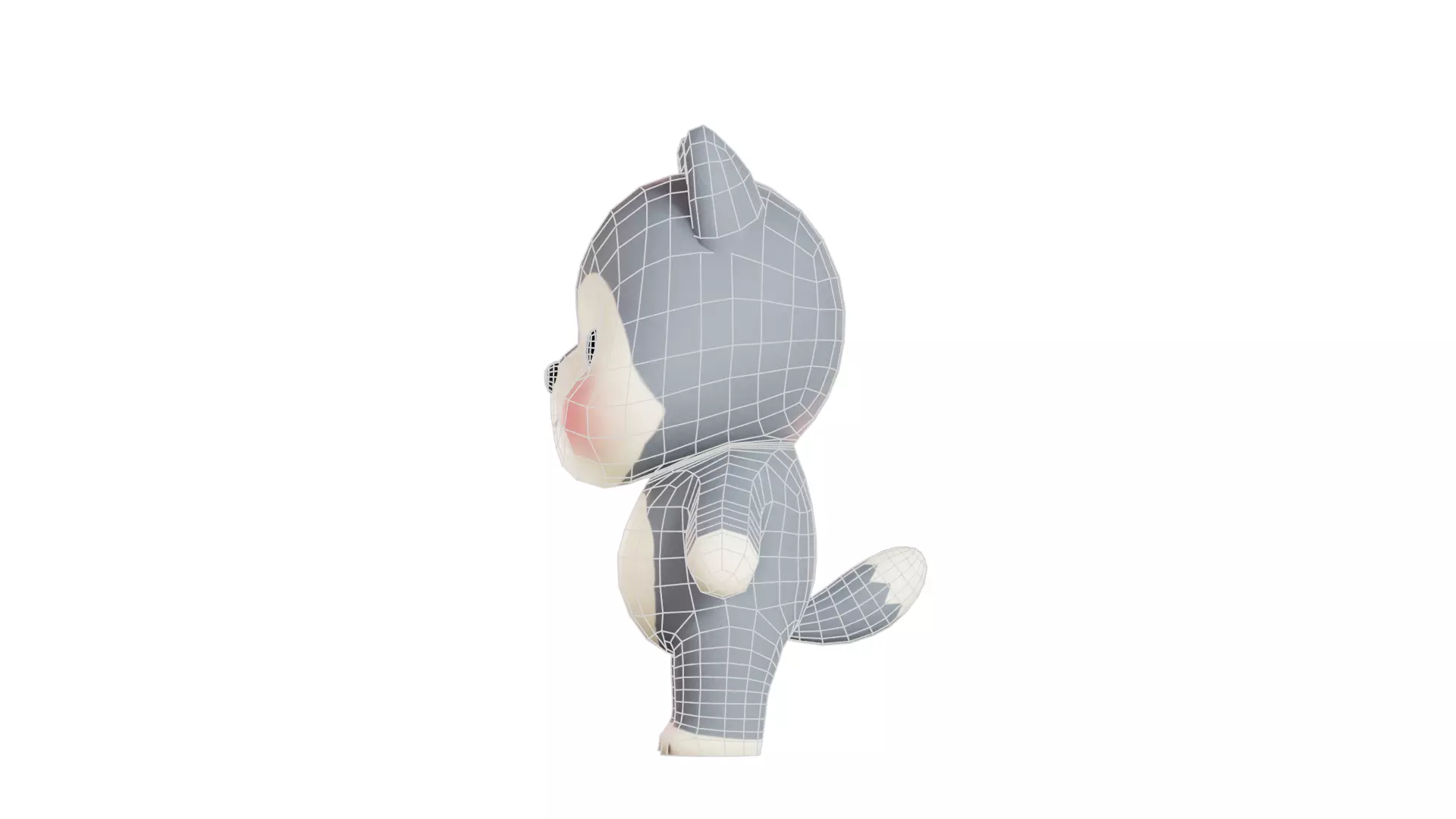 Wolf Cartoon Character Chibi Kawaii  Low-poly 3D model_7