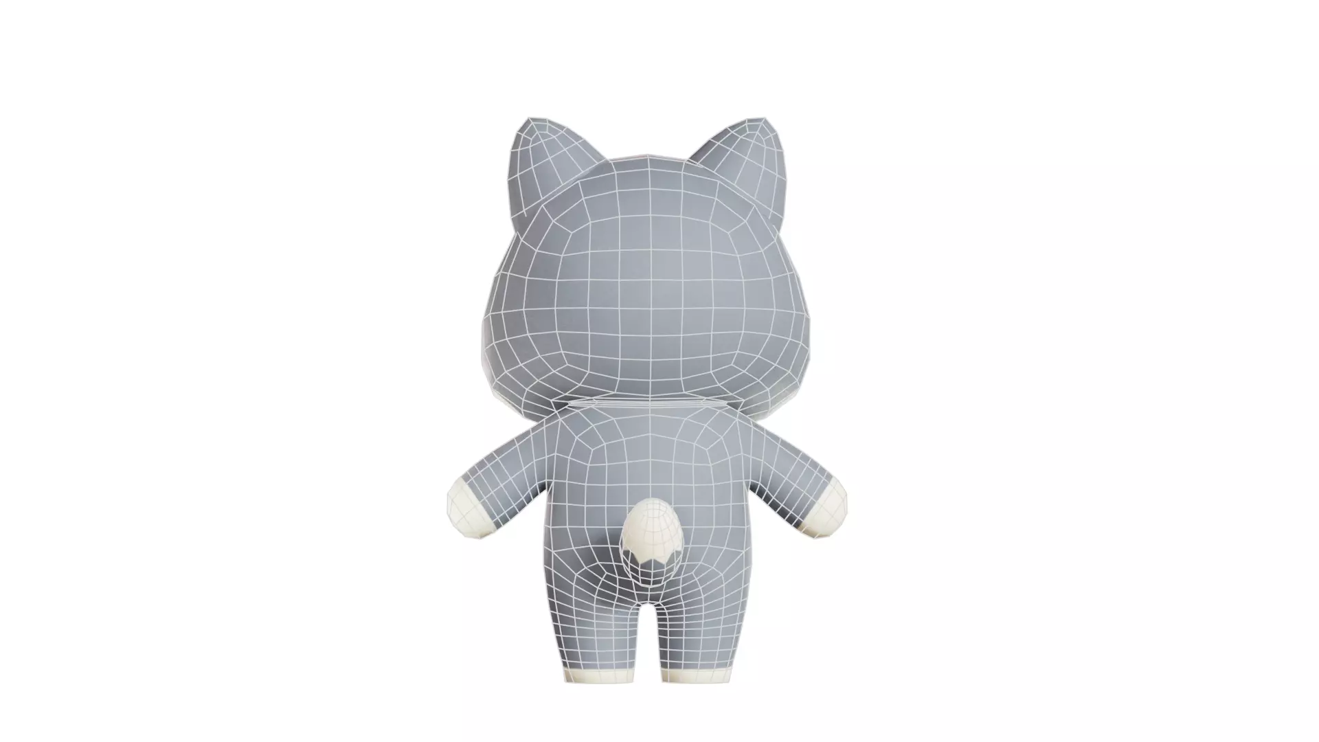 Wolf Cartoon Character Chibi Kawaii  Low-poly 3D model_8