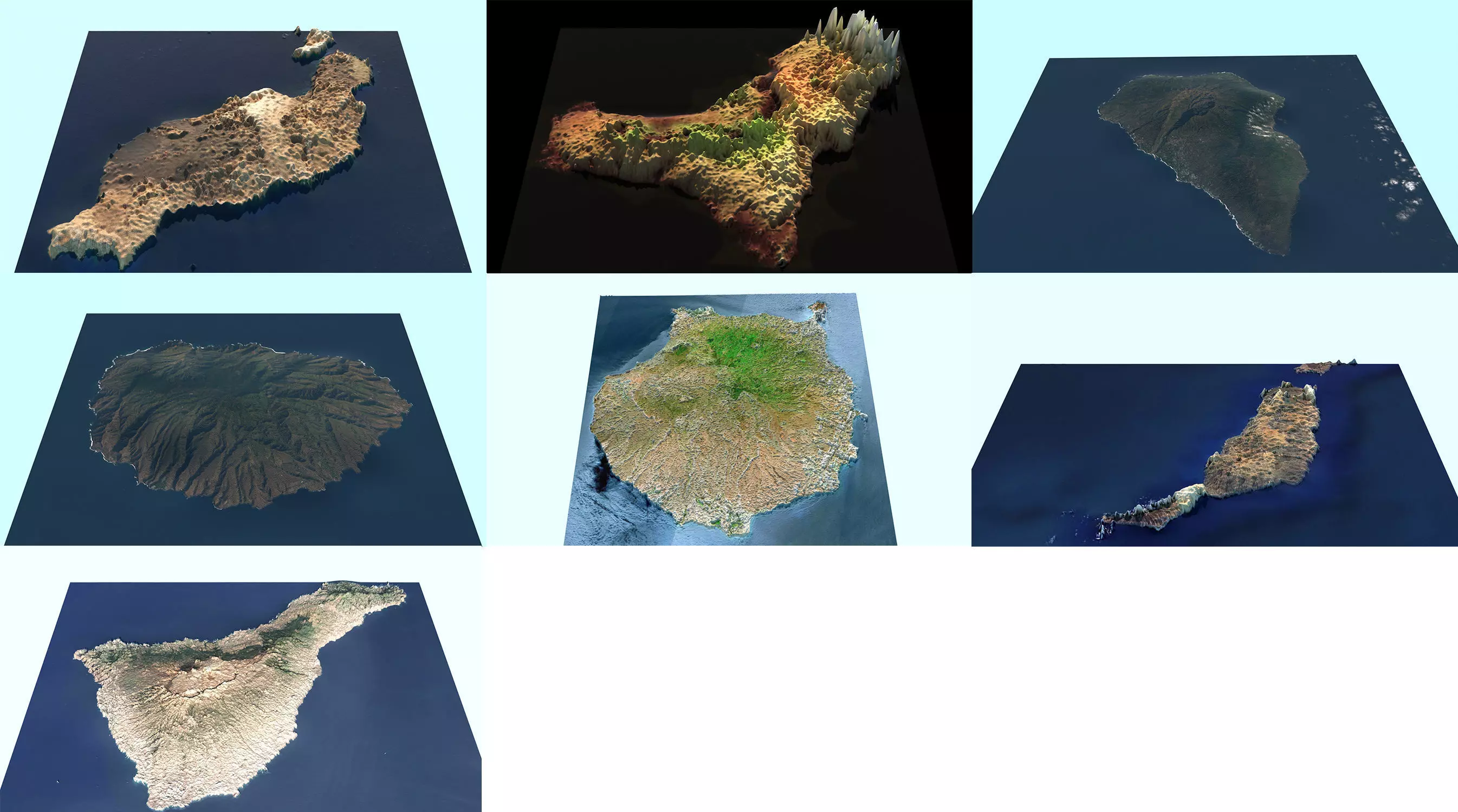 Island Parts of Canary Islands Collection 3D model_0