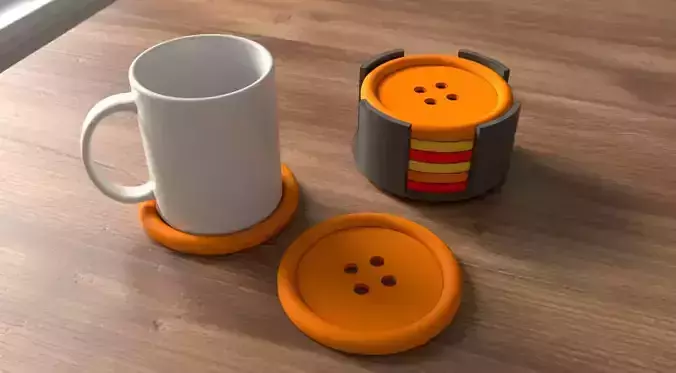 Button coaster - Posa vasos de boton