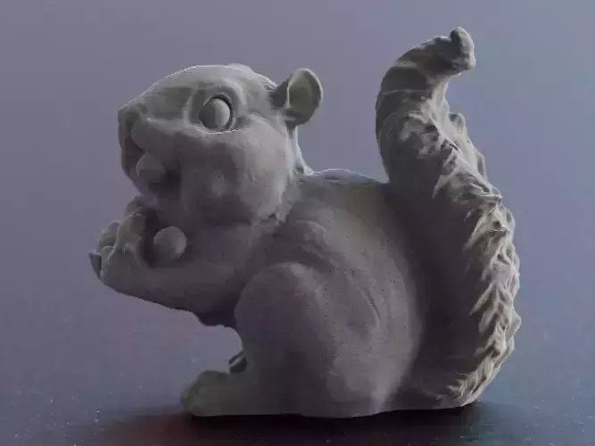 Cute Squirrel with Nut 3D Print Model