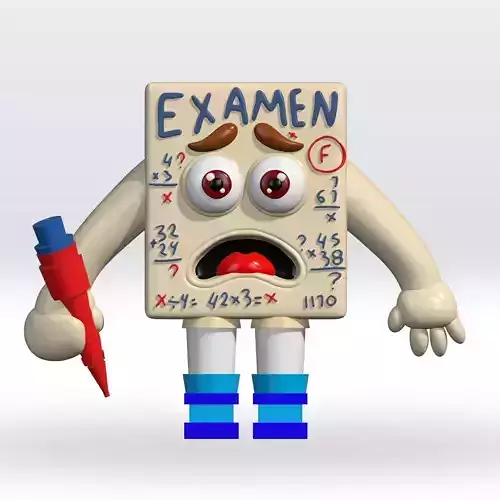 Examen Brainrot STL 3D Model 3mf Multicolor Fanart