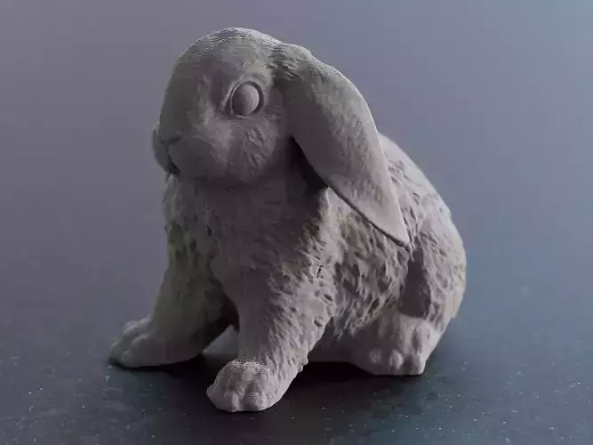 Sitting Bunny with Floppy Ears STL