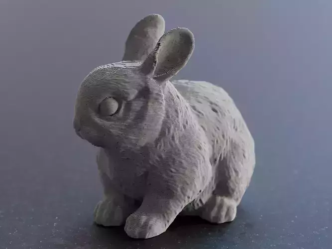 Sitting Bunny with Upright Ears STL