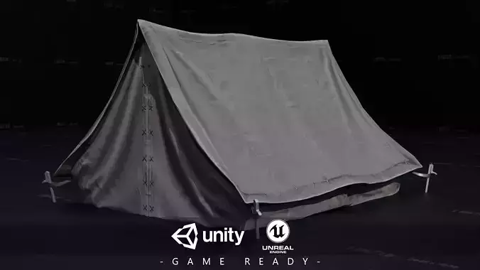 Medieval Camping Tent Low Poly