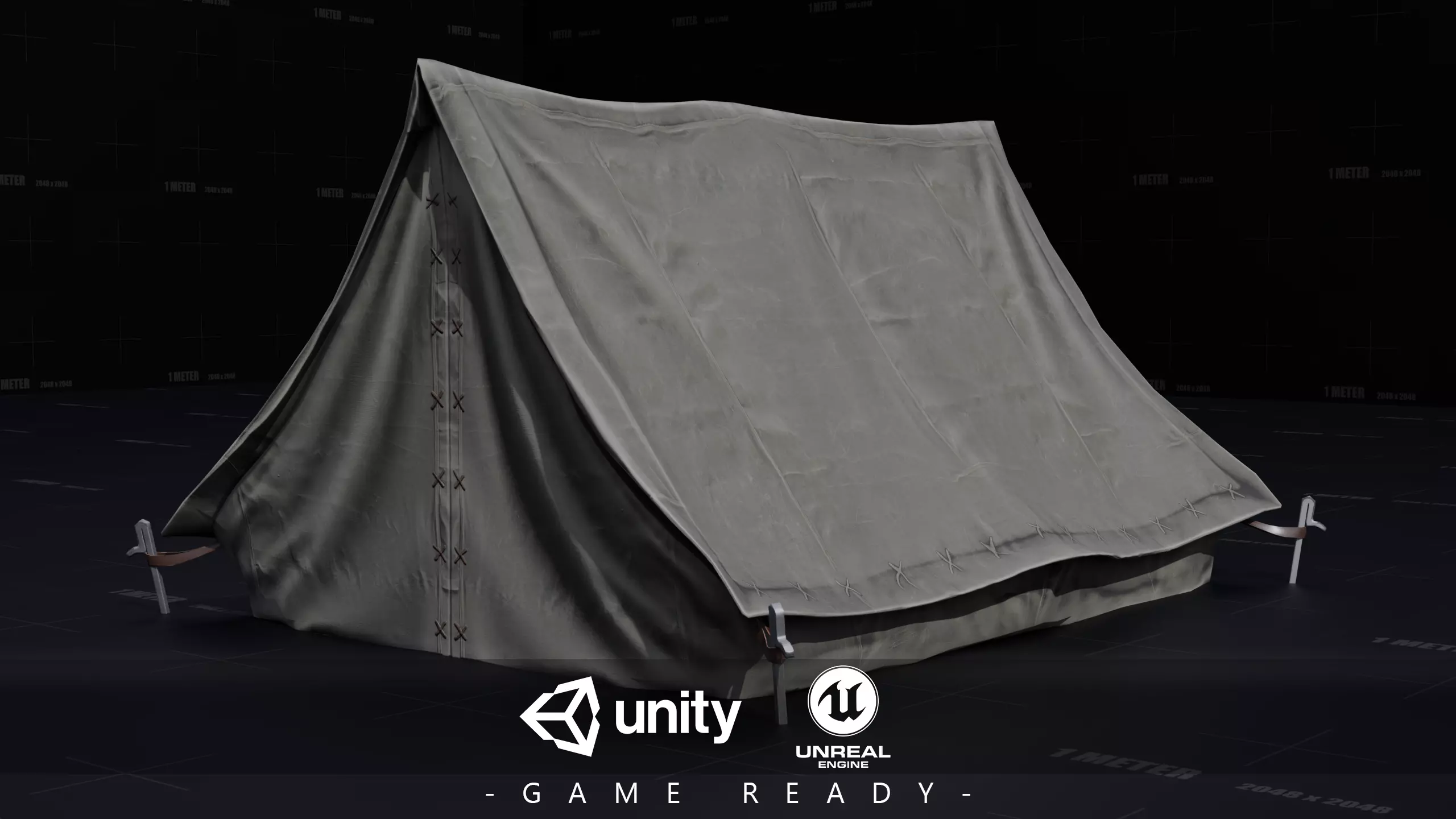 Medieval Camping Tent Low Poly Low-poly 3D model_0