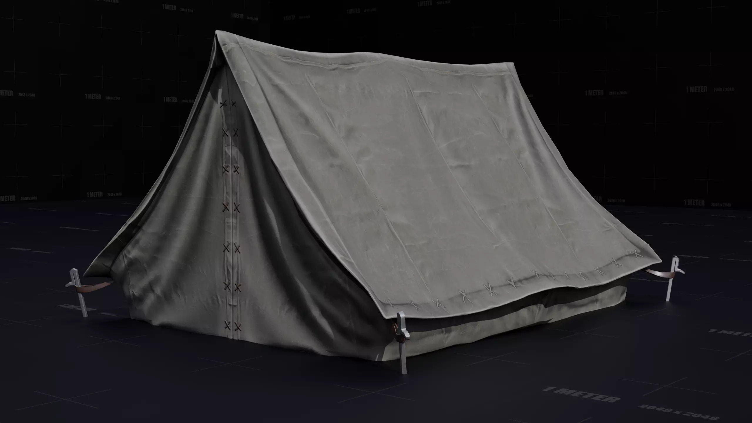 Medieval Camping Tent Low Poly Low-poly 3D model_1