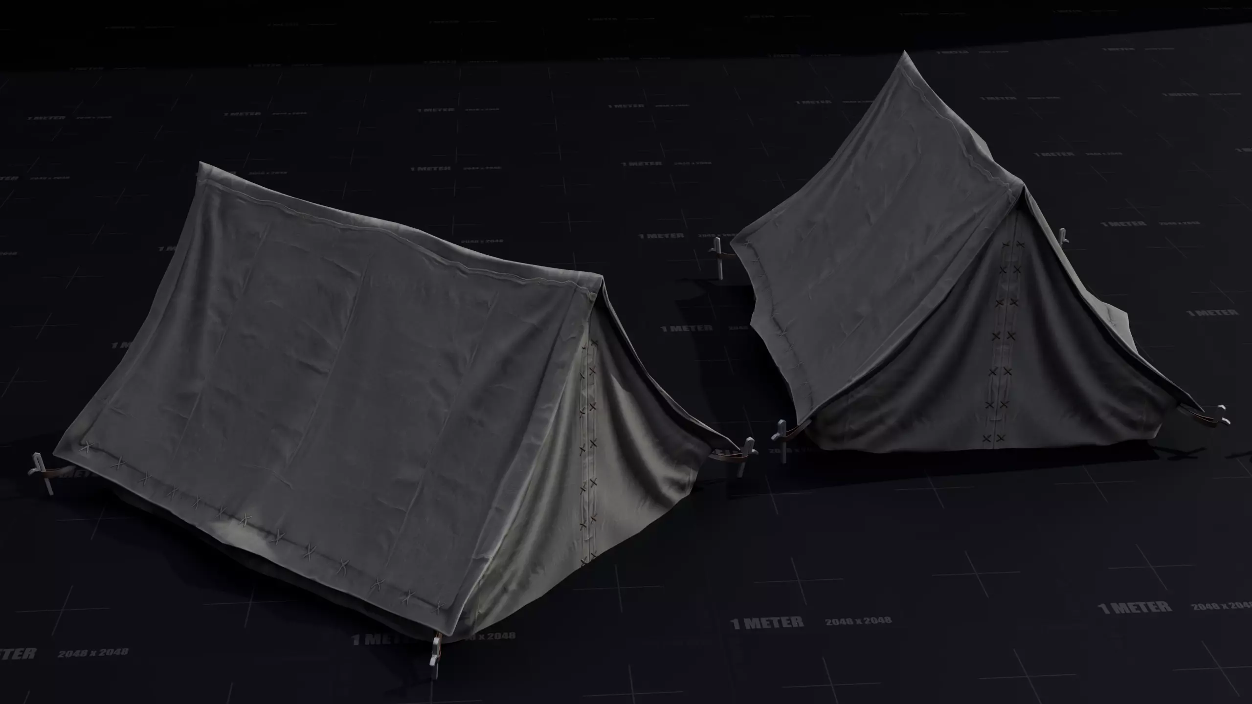 Medieval Camping Tent Low Poly Low-poly 3D model_7