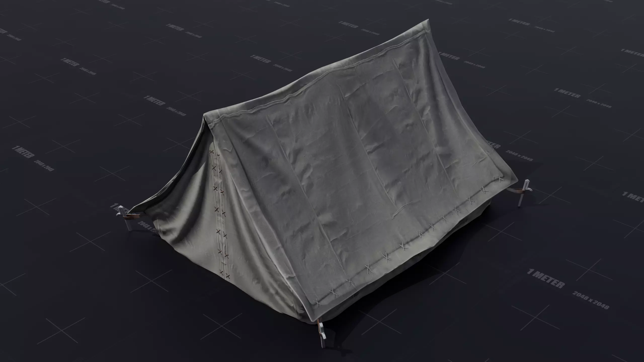 Medieval Camping Tent Low Poly Low-poly 3D model_3