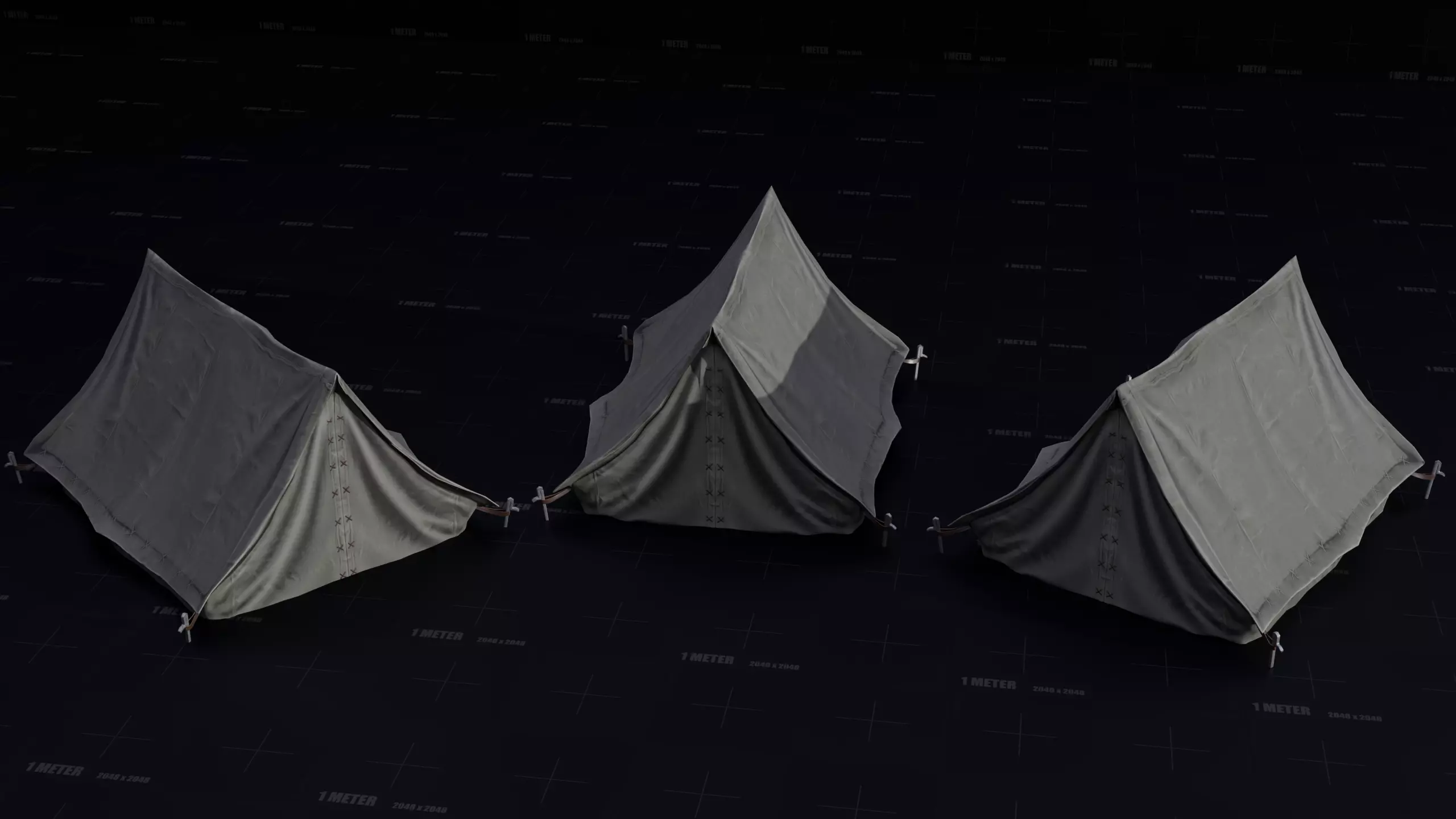 Medieval Camping Tent Low Poly Low-poly 3D model_11