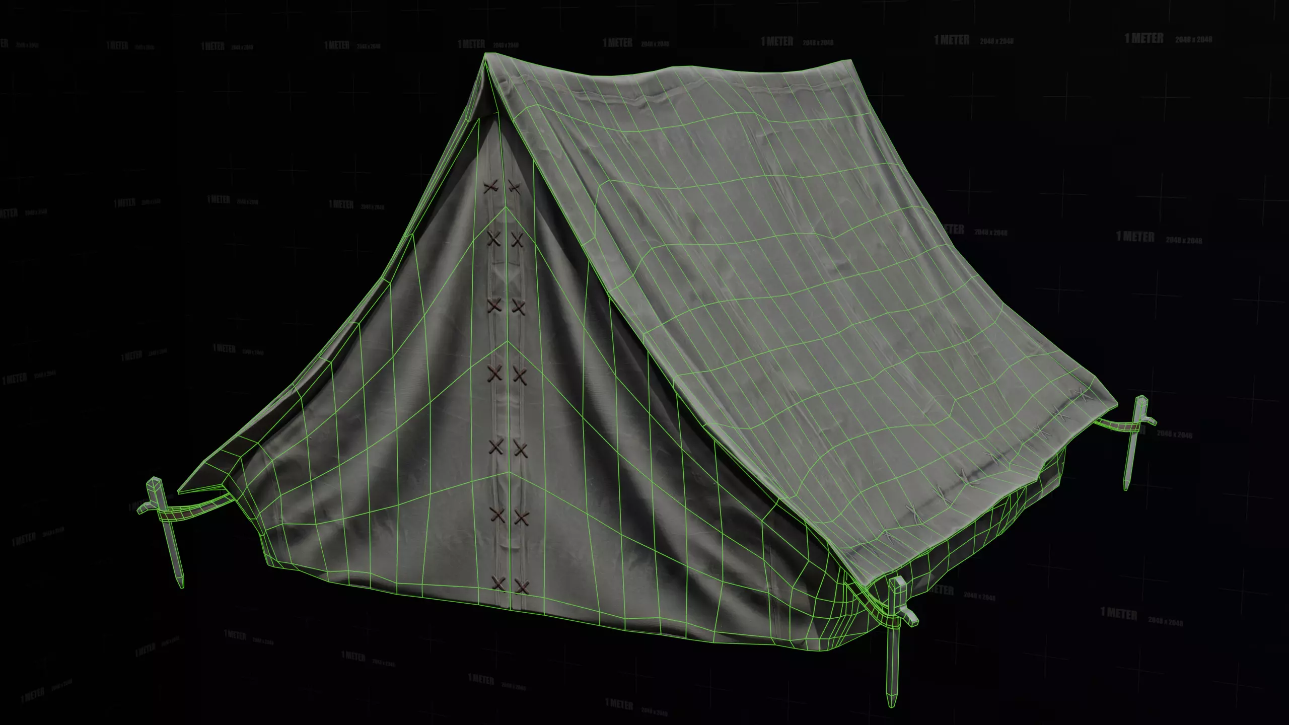 Medieval Camping Tent Low Poly Low-poly 3D model_8
