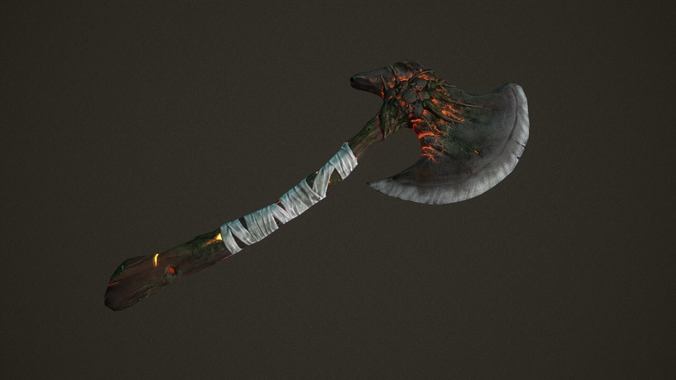 Two Handed Axe of Despair - Low poly and Material ready