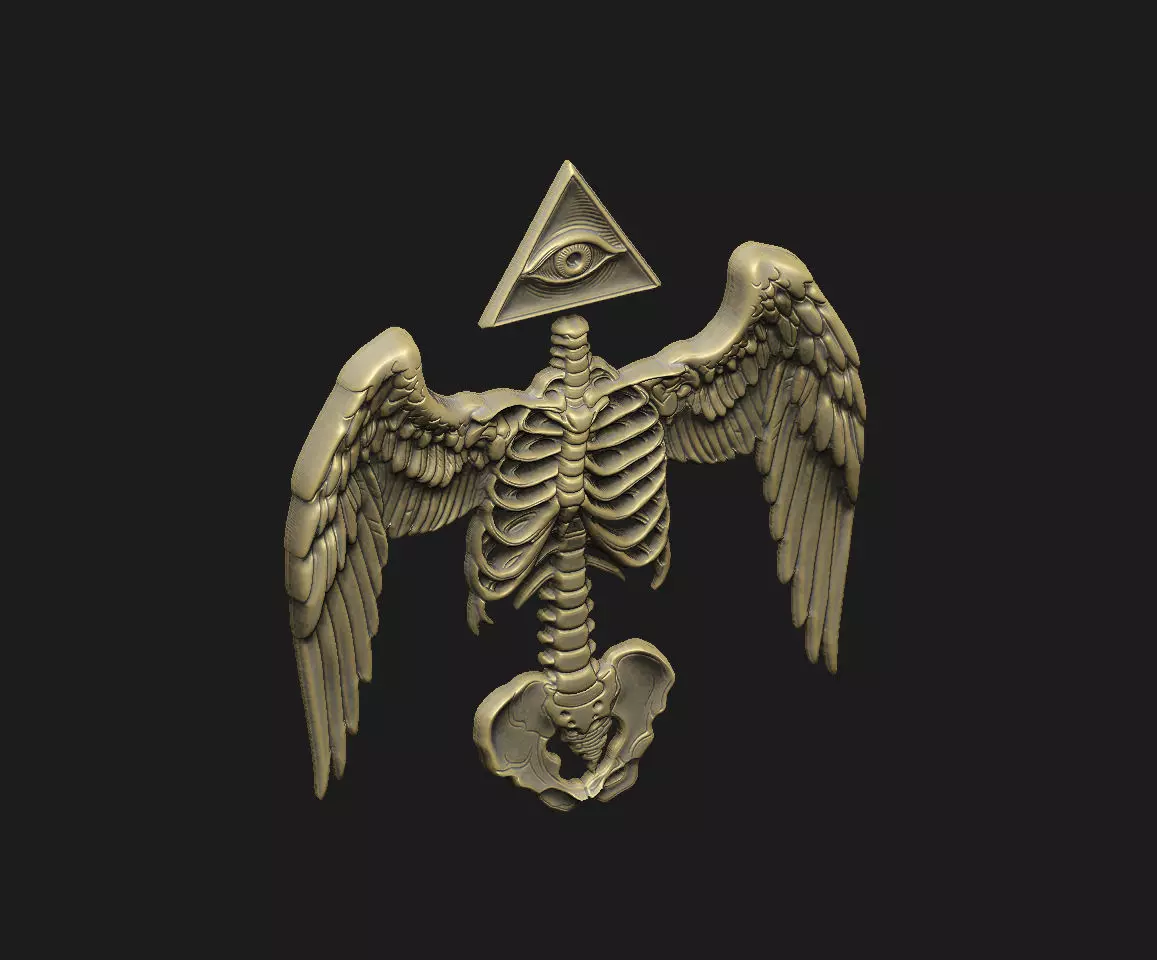 skeleton cnc art cam v aspire deco wood home wall panel bone 3D print model_2