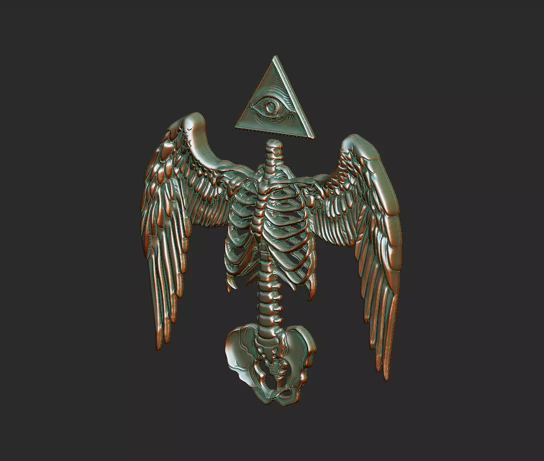 skeleton cnc art cam v aspire deco wood home wall panel bone 3D print model_7