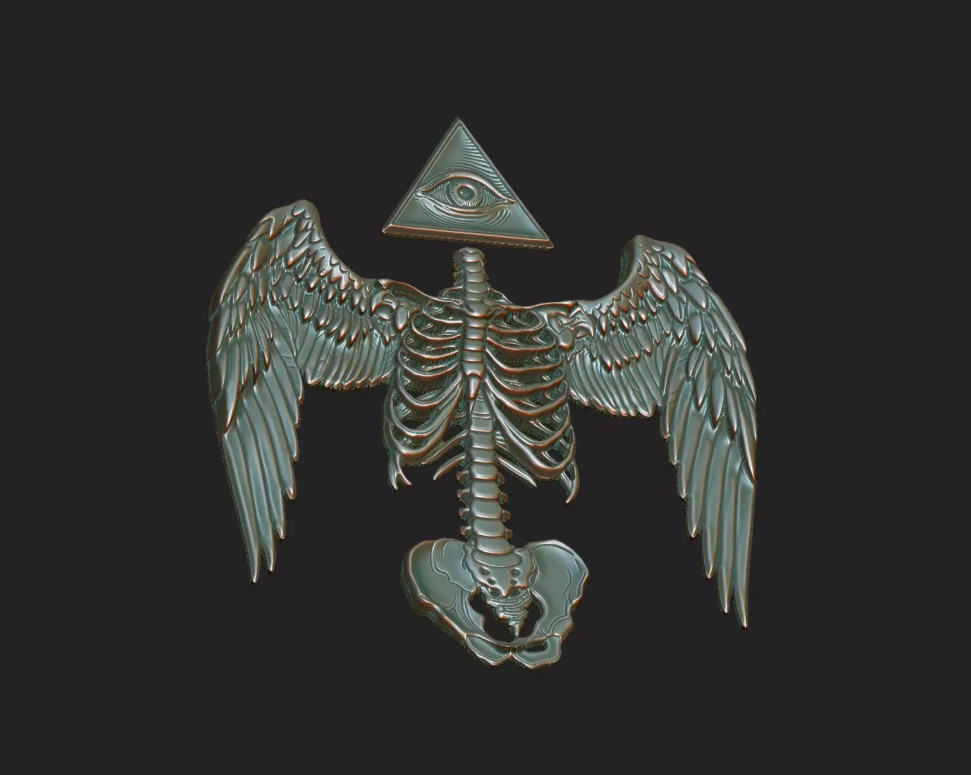 skeleton cnc art cam v aspire deco wood home wall panel bone 3D print model_8