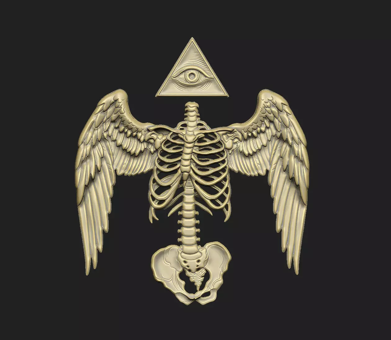 skeleton cnc art cam v aspire deco wood home wall panel bone 3D print model_0