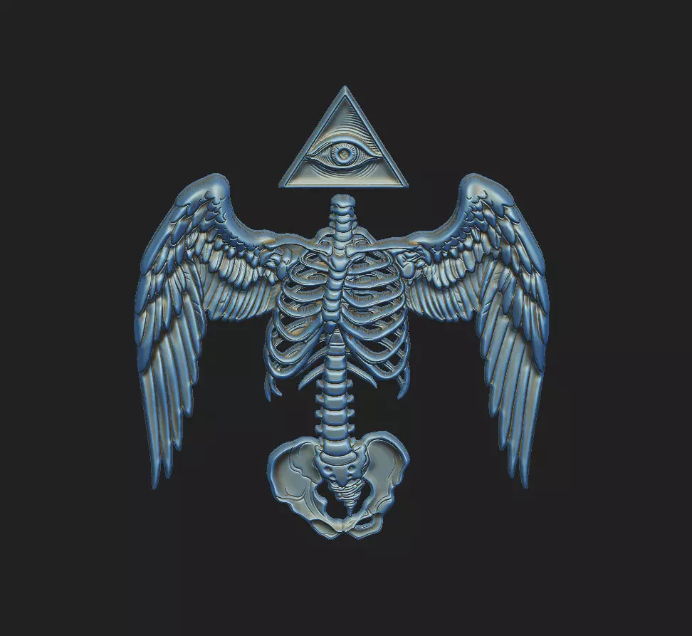 skeleton cnc art cam v aspire deco wood home wall panel bone 3D print model_5