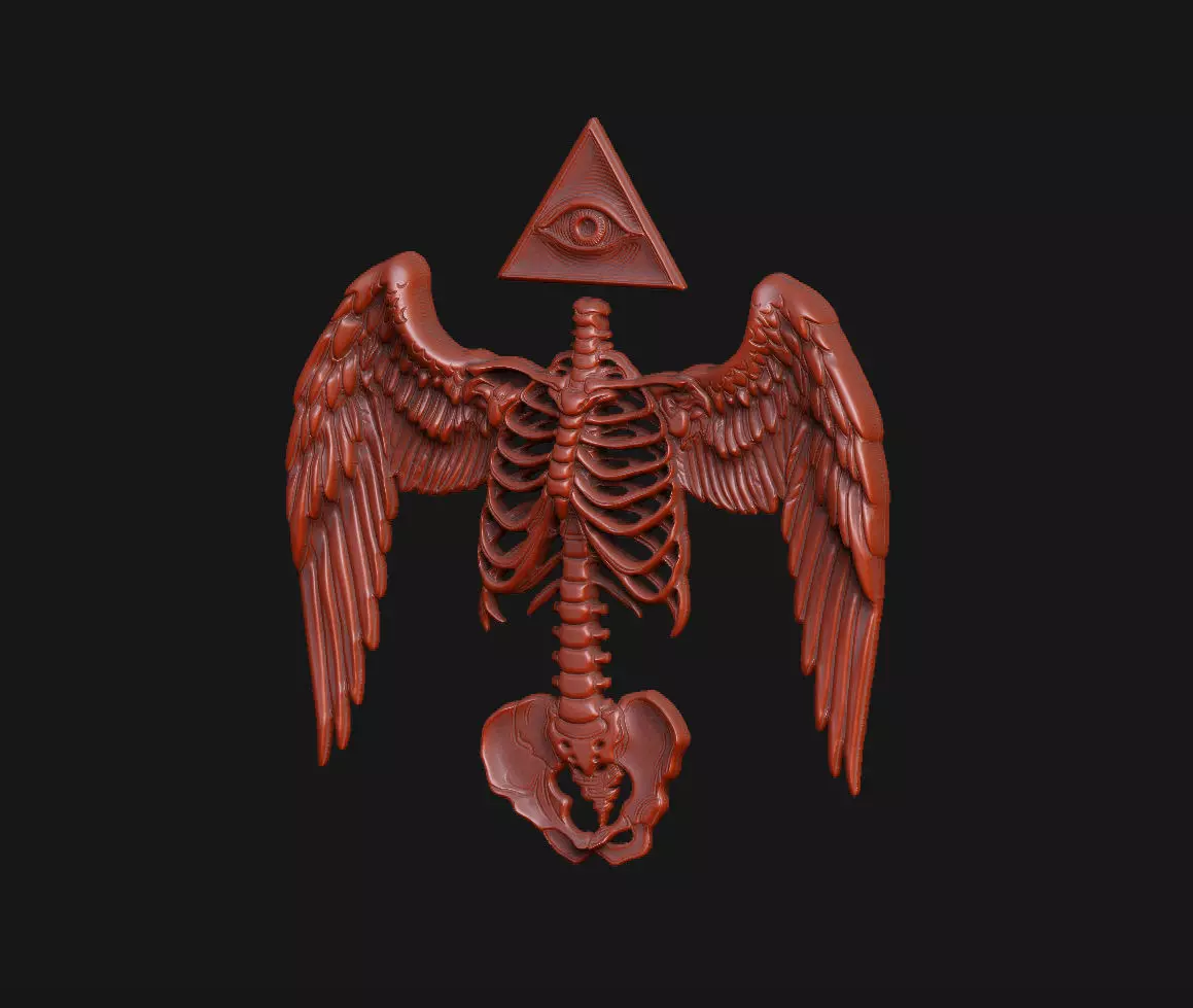 skeleton cnc art cam v aspire deco wood home wall panel bone 3D print model_3