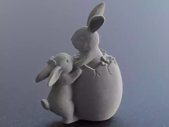Floral Bunny in Egg STL 