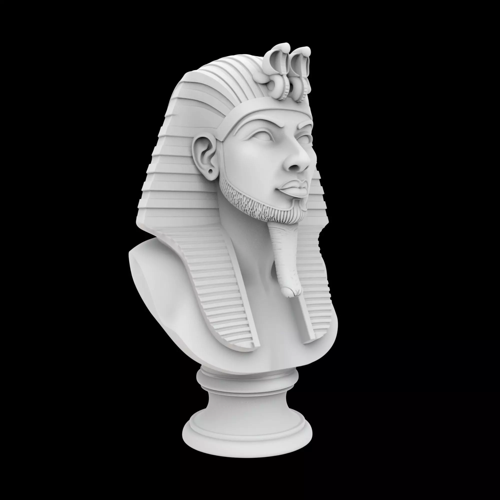 Royal Tutankhamun Sculpture Bust 3D Printable Model 3D print model_4
