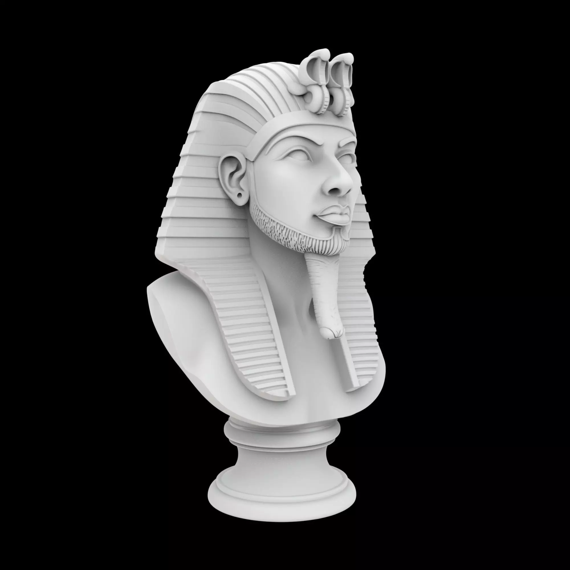 Royal Tutankhamun Sculpture Bust 3D Printable Model 3D print model_0