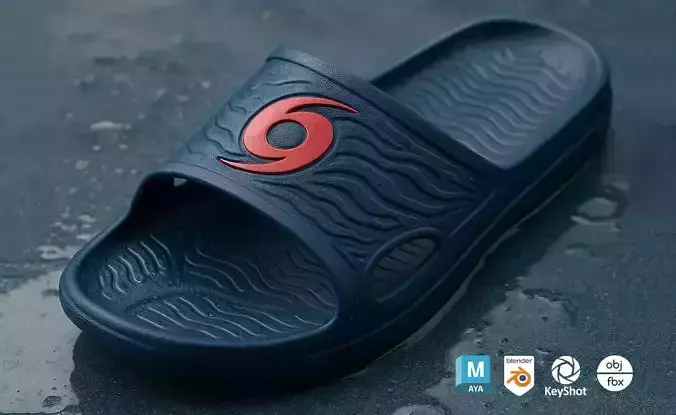 Slide Sandals - Bermudas in Tempest Blue