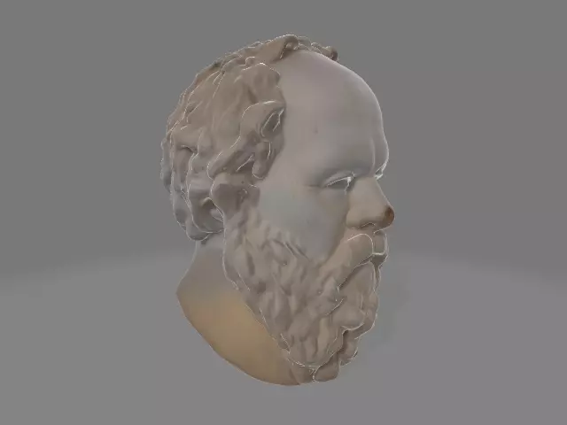 Socrates bust  3D print model_4