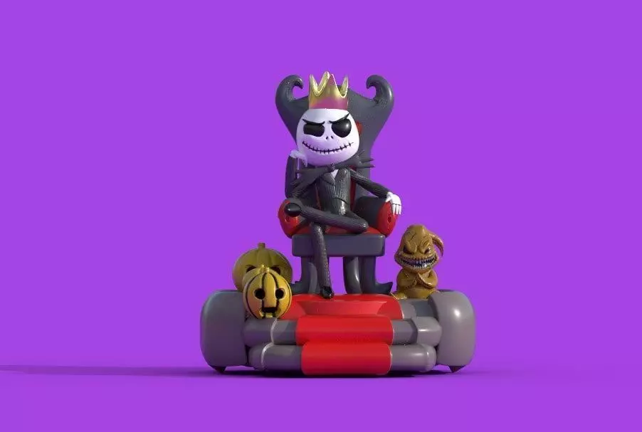 Jack Skellington on Throne 3D print model_0