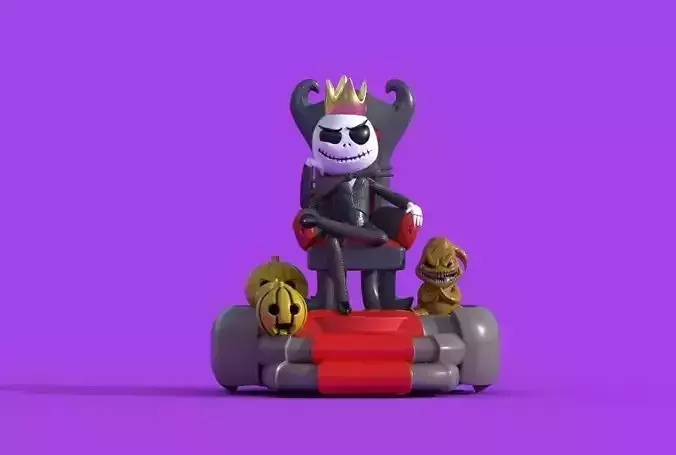 Jack Skellington on Throne 3D print model