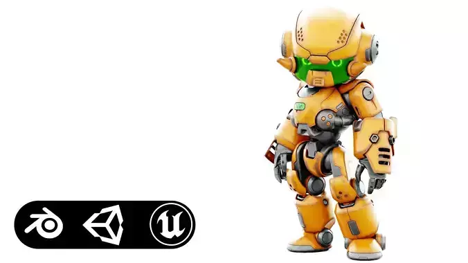 ROBO ZERO-M1  Rigged for Unreal Engine - Unity - MIXAMO