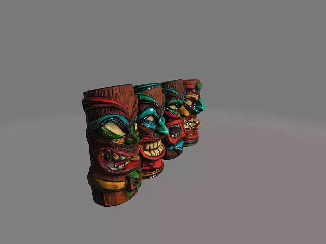 4 tiki figure