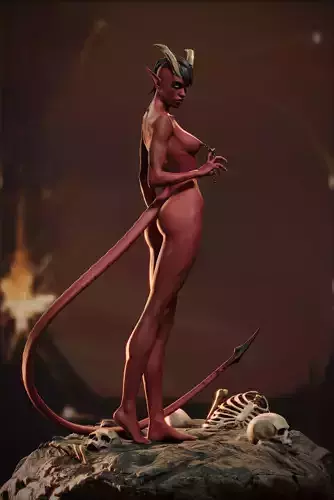  Demon Girl   3D Print Model
