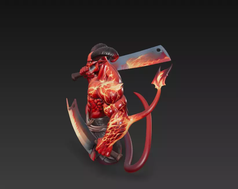 Infernal Gladiator - Demonic Warrior Bust 3D Model 3D print model_4