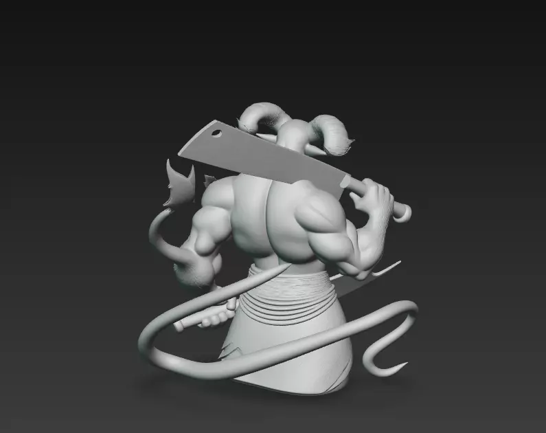 Infernal Gladiator - Demonic Warrior Bust 3D Model 3D print model_14