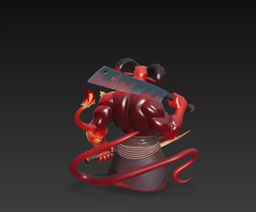 Infernal Gladiator - Demonic Warrior Bust 3D Model 3D print model_7