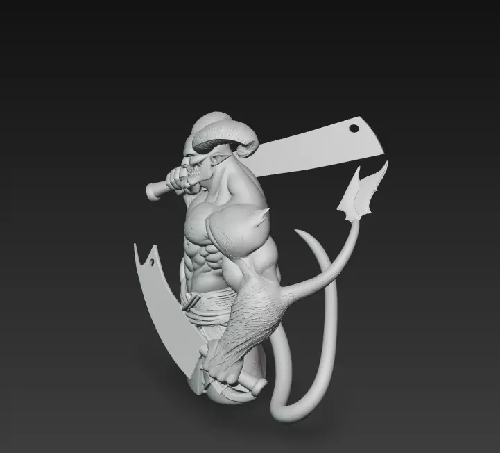 Infernal Gladiator - Demonic Warrior Bust 3D Model 3D print model_11