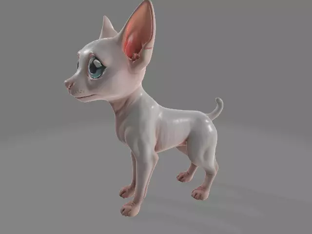 sphynx blue eyes 3D print model_0