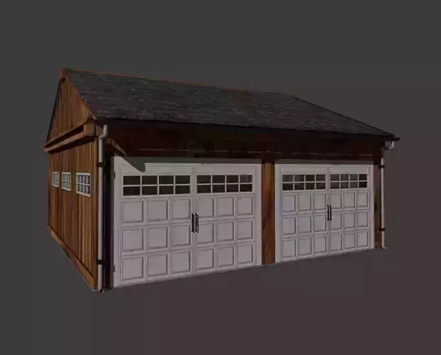 Wood Doble Garage with Interior