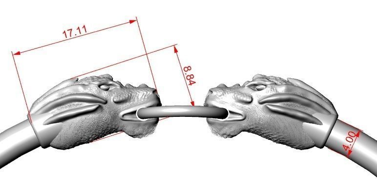 Bracelet dragon Free 3D print model_3