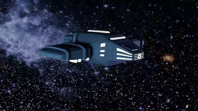 Starship G1 Sci-Fi Spaceship with Interior Command Room