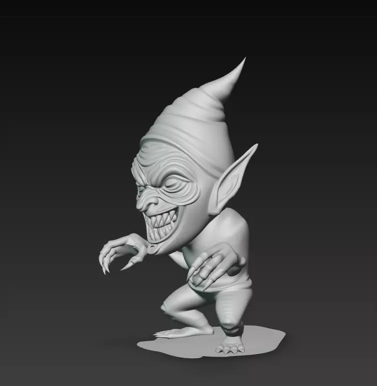 Night Goblin - Stylized Horror Creature 3D Model 3D print model_7