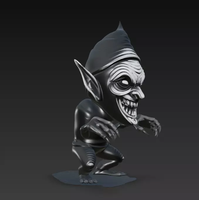 Night Goblin - Stylized Horror Creature 3D Model 3D print model_2